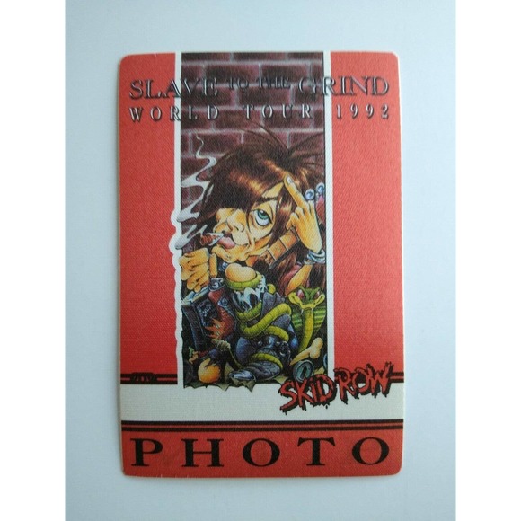 Skid Row Backstage Pass Original 1992 Slave To The Grind Tour Hard Rock Red - Picture 4 of 5